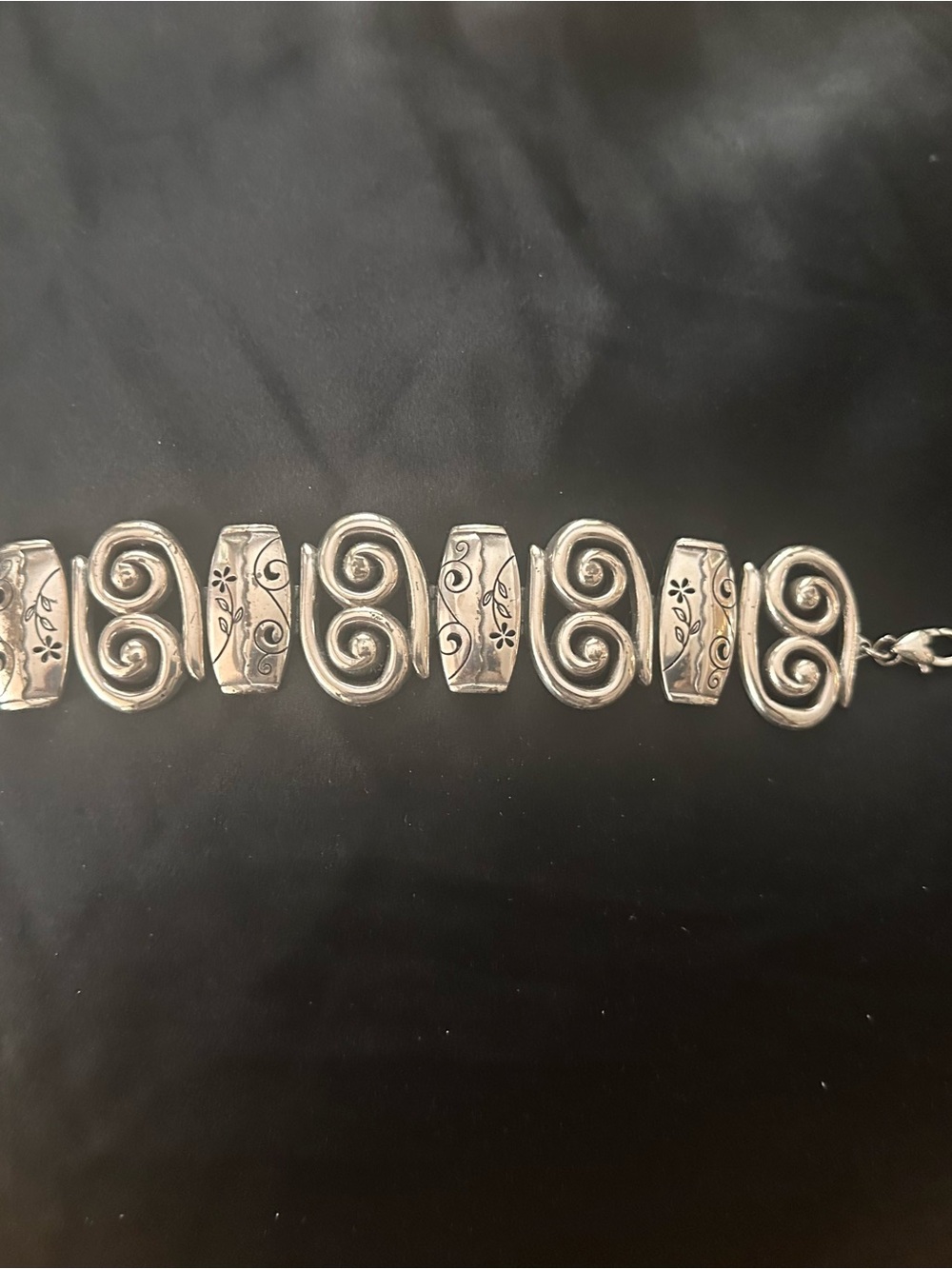 Brighton Silver Scroll & Floral Link Bracelet - Silver